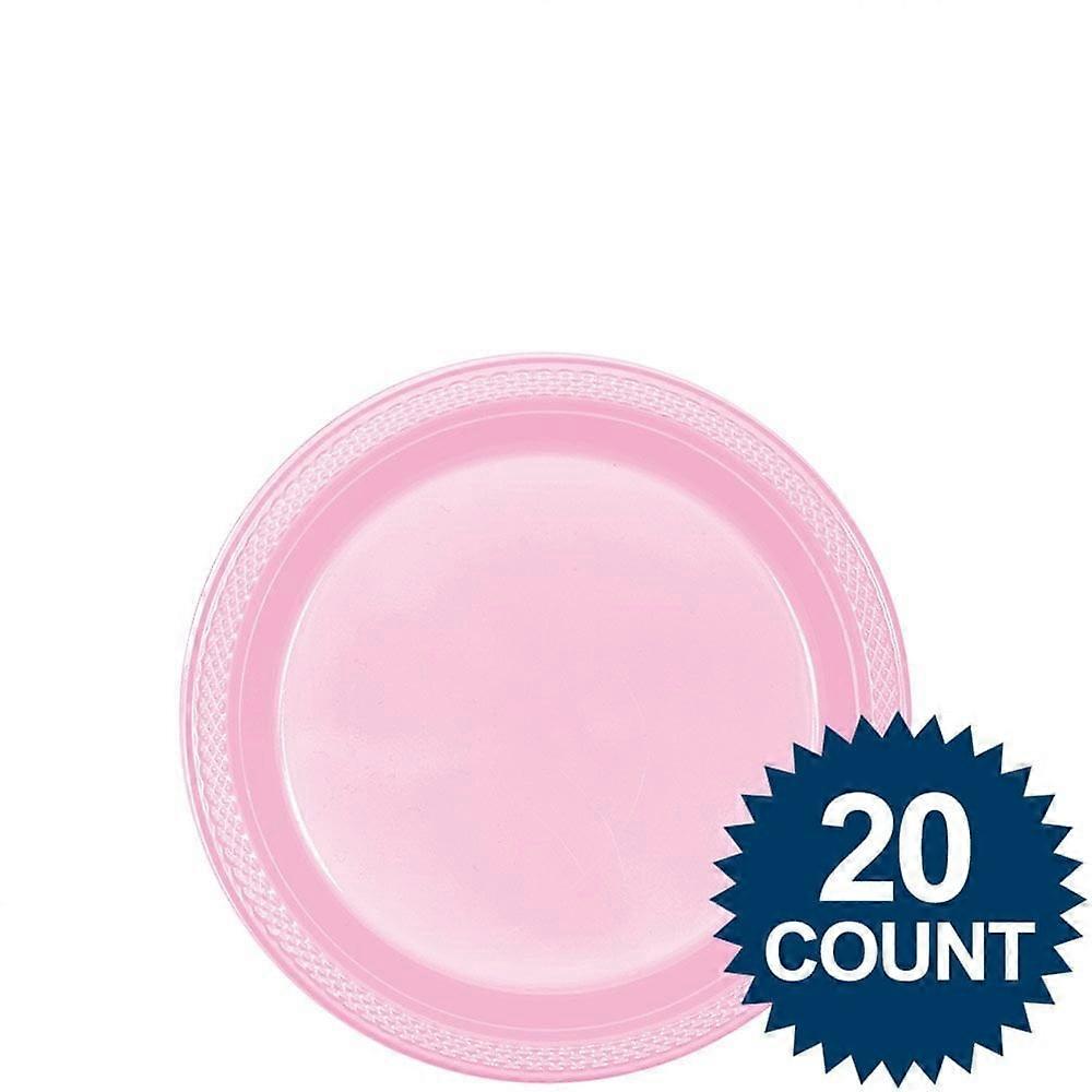 Pink 7" Plastic Cake Plates (20 Count)