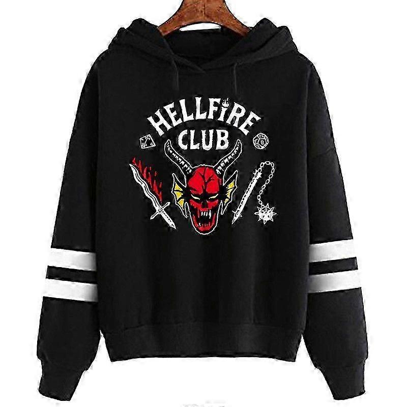 Hellfire Club Stranger Things Moletom com capuz, ajuste solto, jaqueta unissex com capuz, pulôver, blusa infantil