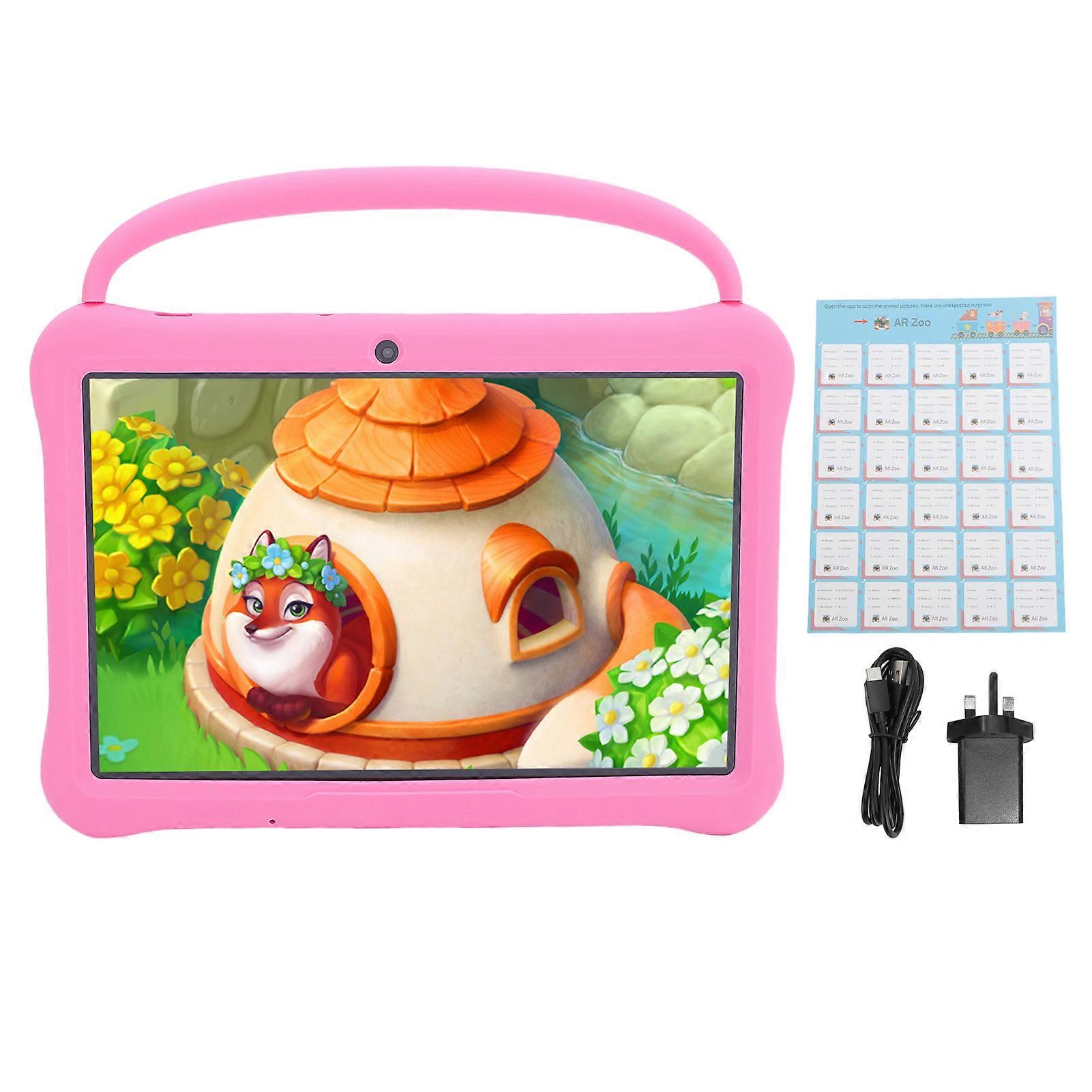 10.1 Inch Kids Tablet PC with Protective Case 64GB Dual Camera Learning Android 13 Pink