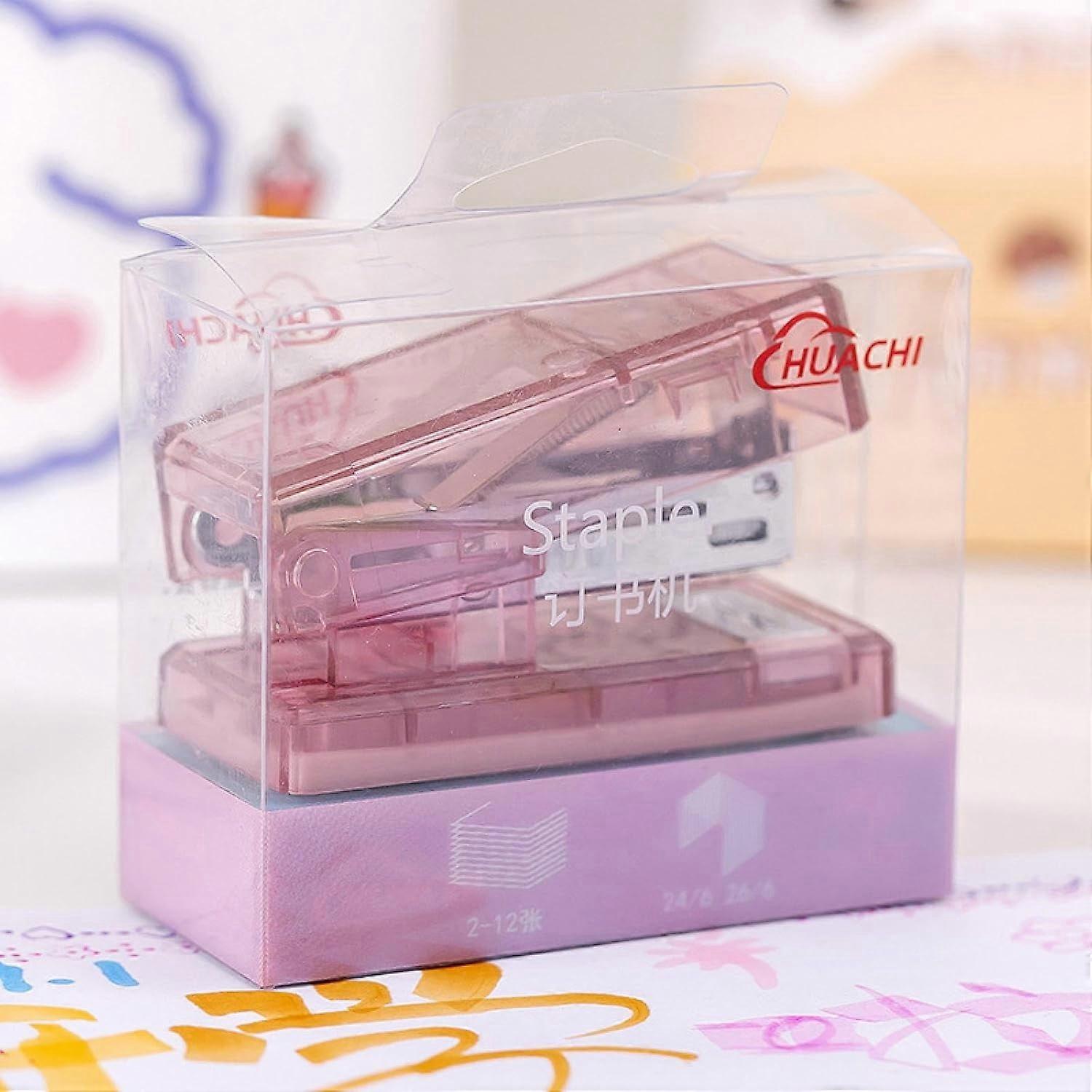 Transparent Small Stapler Mini Labor-Saving Student Stapler Multifunctional Office Supplies Stapler