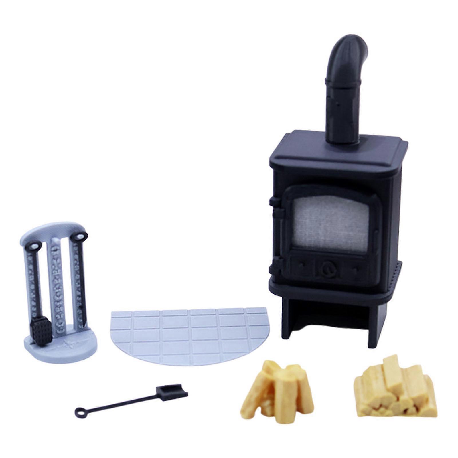 Realistic Fireplaces Zakka Realistic Pretend Play Display Fireplaces Model Toy for 1:12 Doll House Home Scene Decoration Multicolor