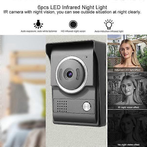 Video Intercom Voice Doorbell Two-Way Call Home Doorbell Intercom Kit 110-240V (AU Plug)