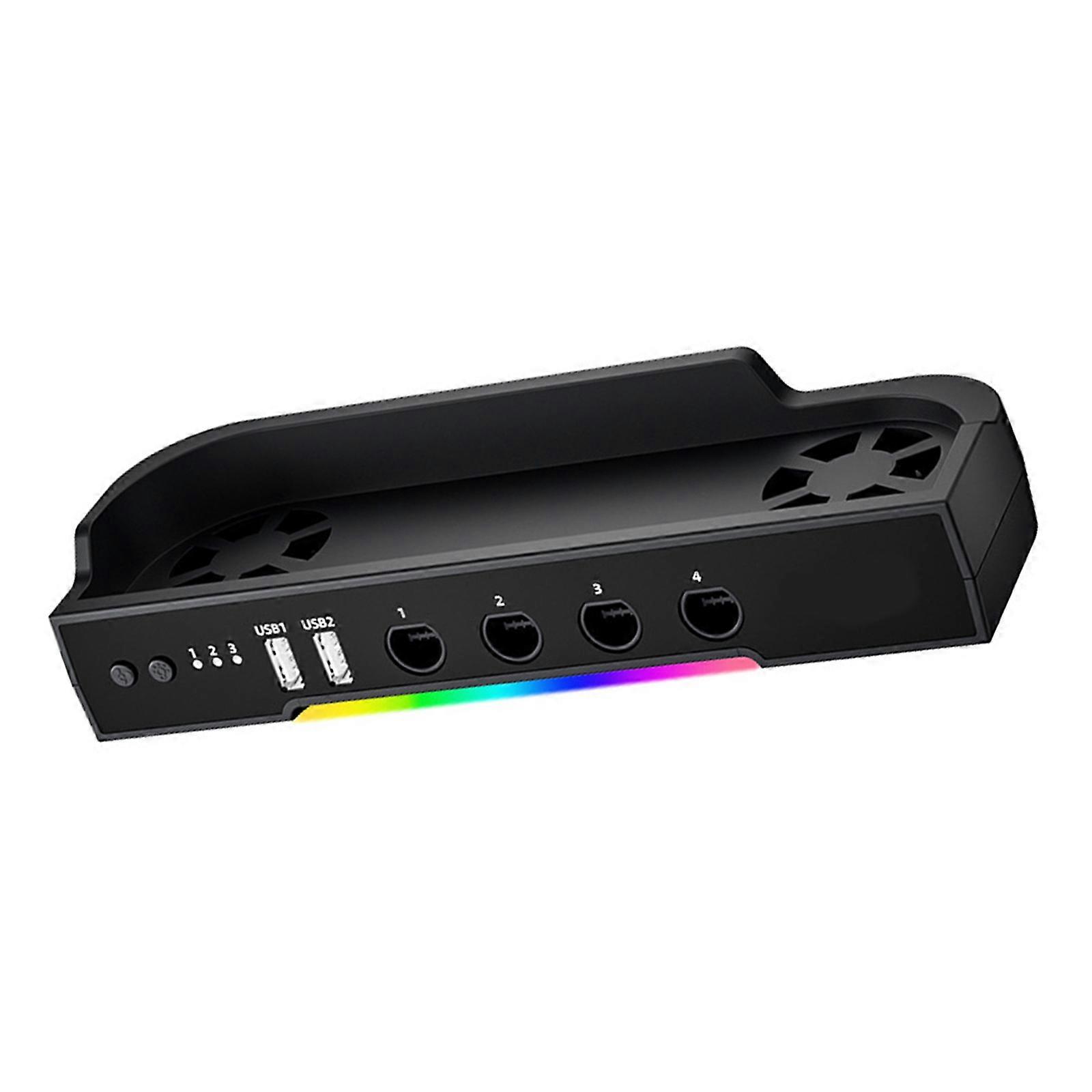 Host Cooling Base 7 Color Light Effect Shortcircuit Protections Quiet Fan Operation Dock for NS2 Game Console Multicolor