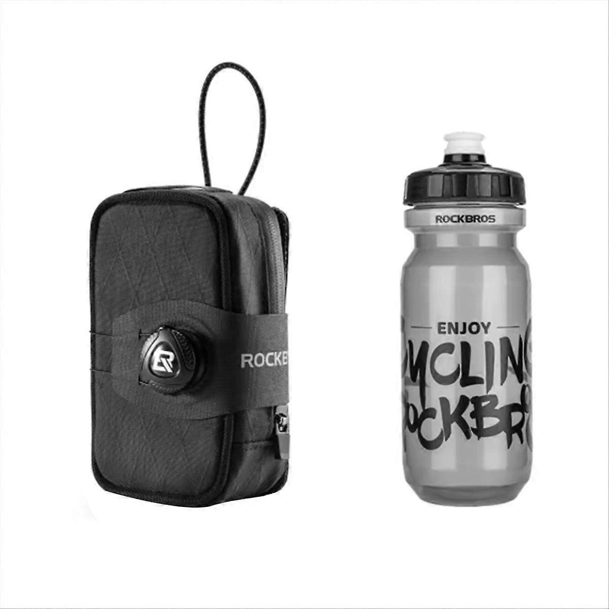 Mini Saddle Bag with Water Bottle Portable Self-Locking Storage Tail Bag for Cycling A