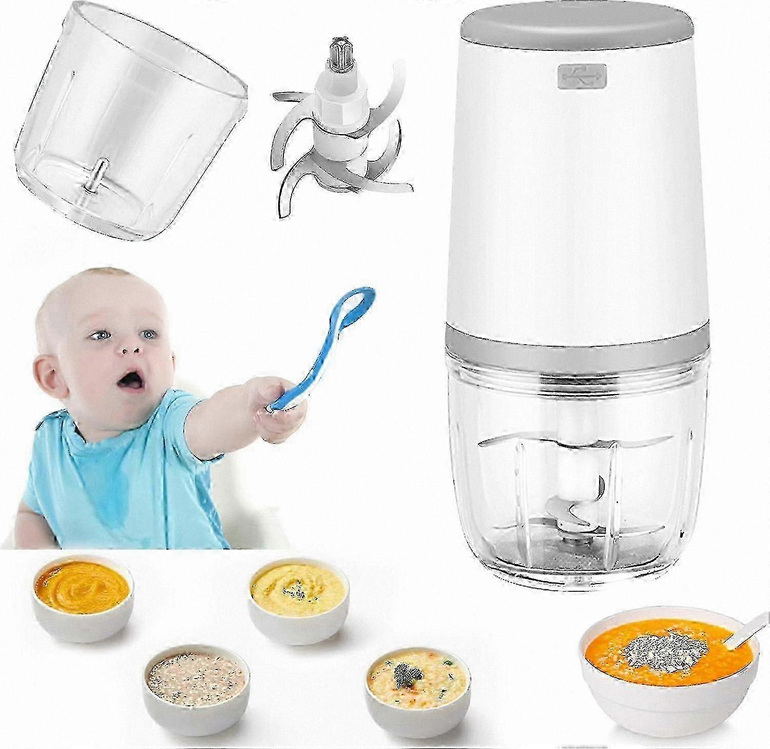 Compact Baby Food Blender, 300ml Mini Processor with USB Charging, Portable Electric Chopper for Purees and Small Servings SZRH