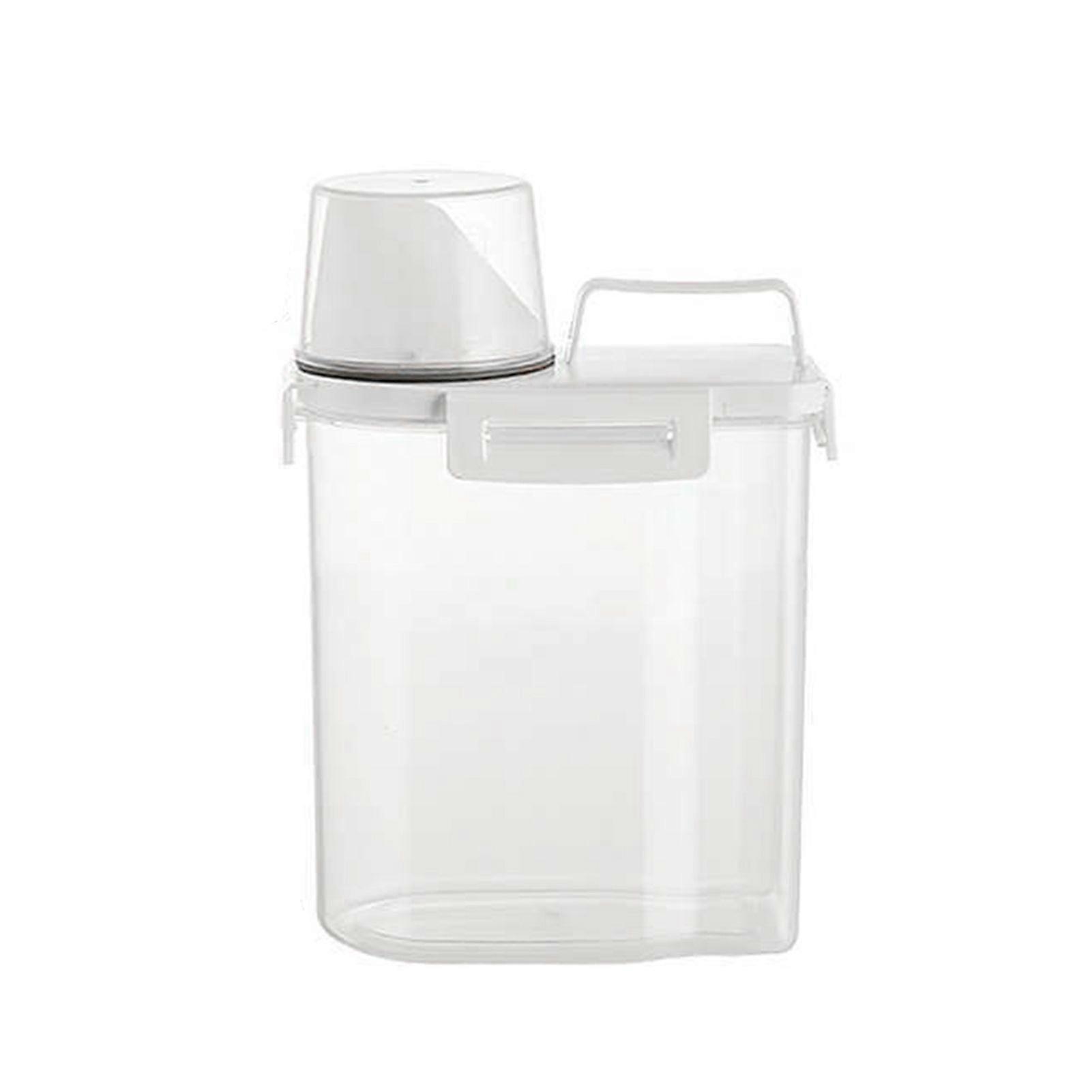 Grain Can Ergonomic Handle Measuring Cup Design Storage Container with Lid Plastic Transparent Grain Dispenser