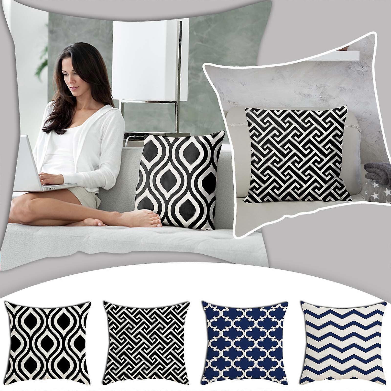 Pengzhipp Pillow Cases 18x18Inch Soft Breathable Linen Square for Sofa, Beds, Cars - Multi-color Home Textiles