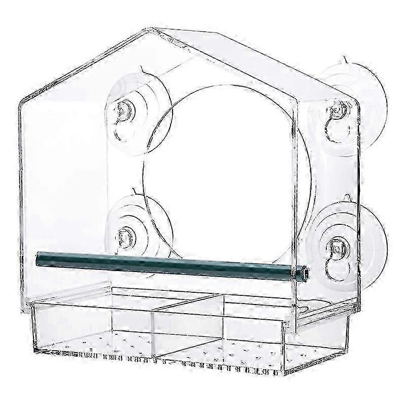 Window Bird Feeders with Strong Suction Cups - Clear Bird Feeder for Outside Birds & Bird House with Comparative View
