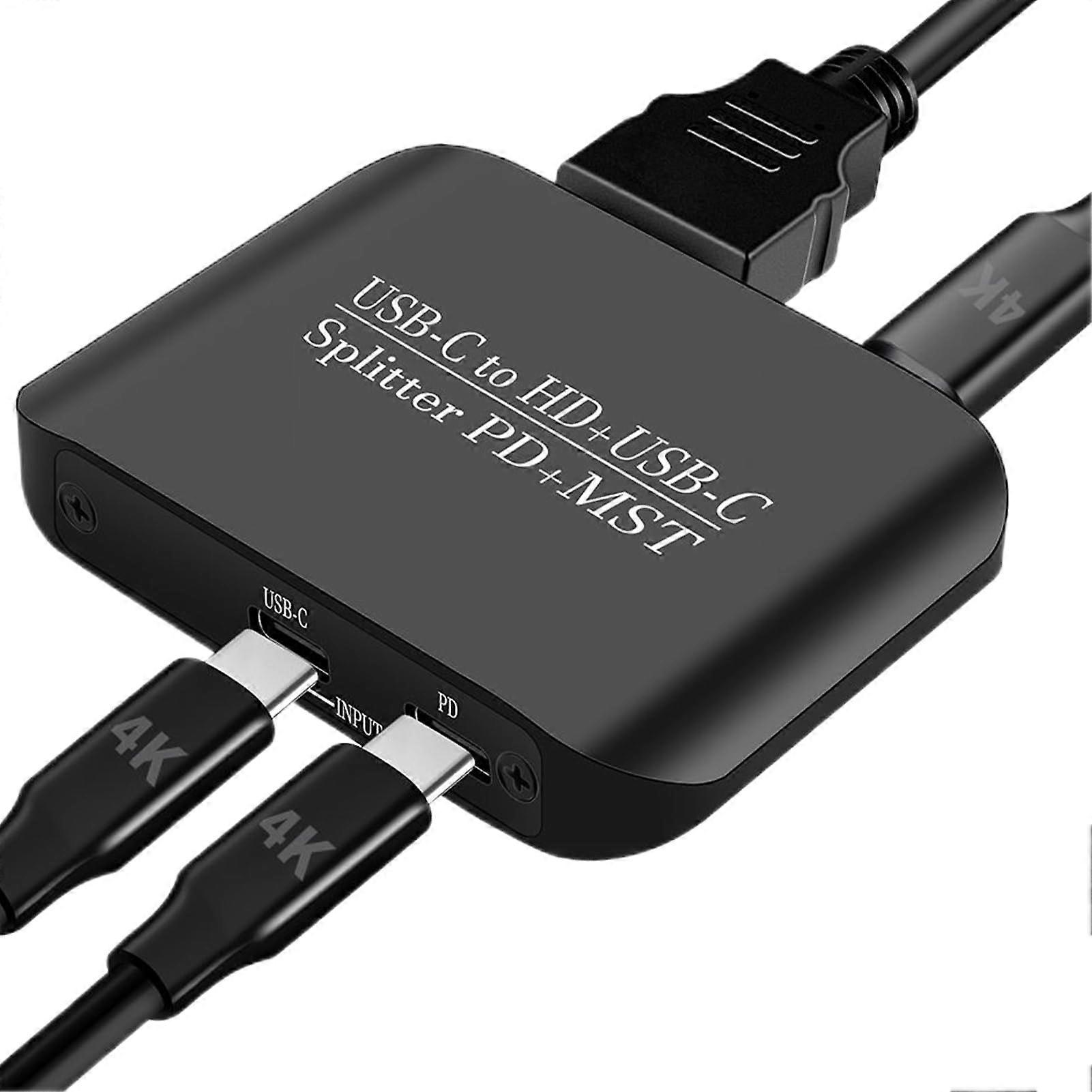 USB C to HDMI Adapter 4K 60Hz Multiport Hub with HD Splitter for Monitor Phone Tablet Office