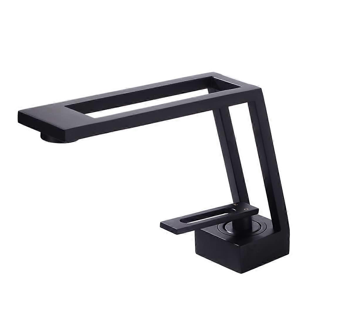 Matte Black Bathroom Faucet Solid Brass Single Lever Handle 1 Hole Sink Mixer Tap