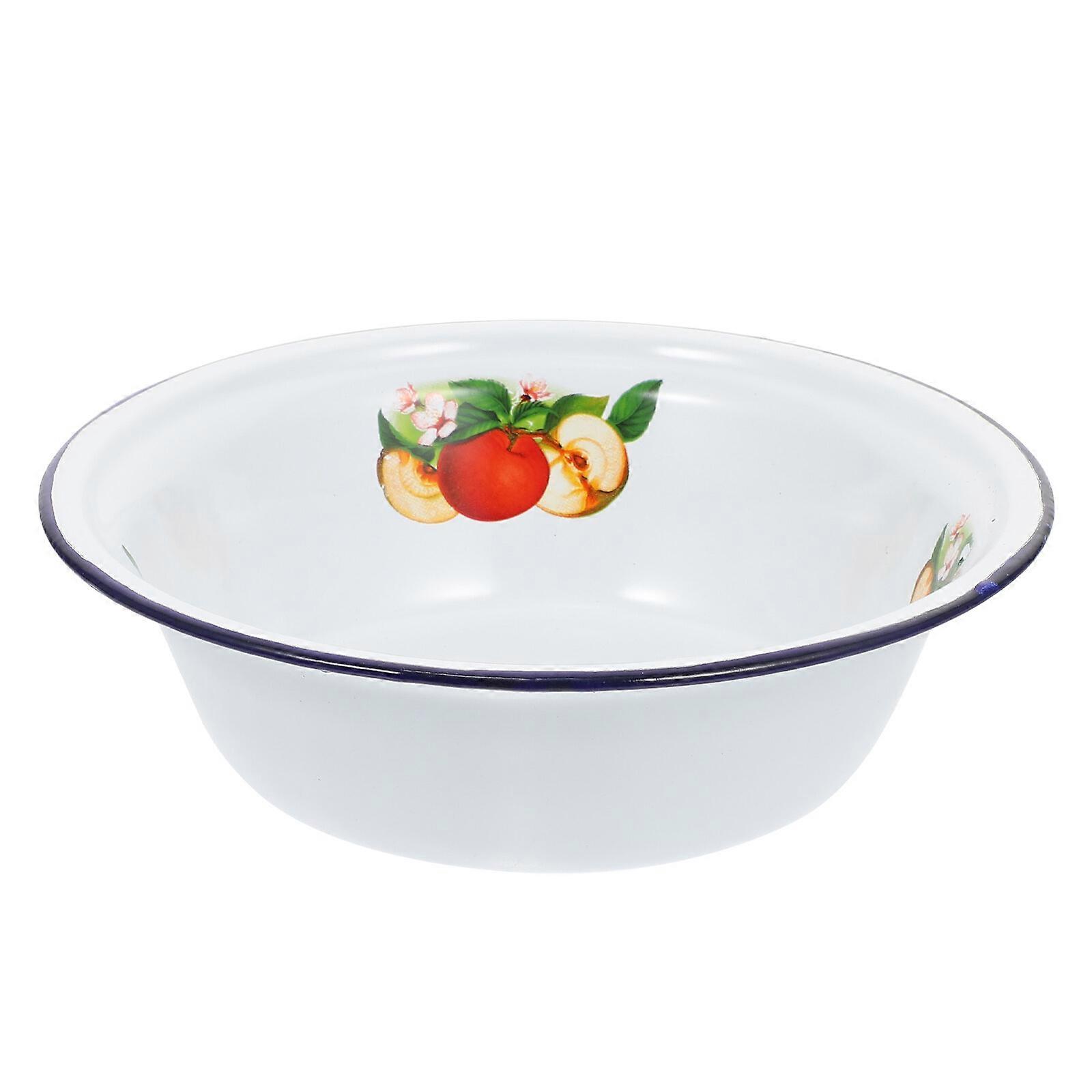 1pc Vintage Enamel Rice Bowls Practical Ramen Storage Bowls Enamel Tableware