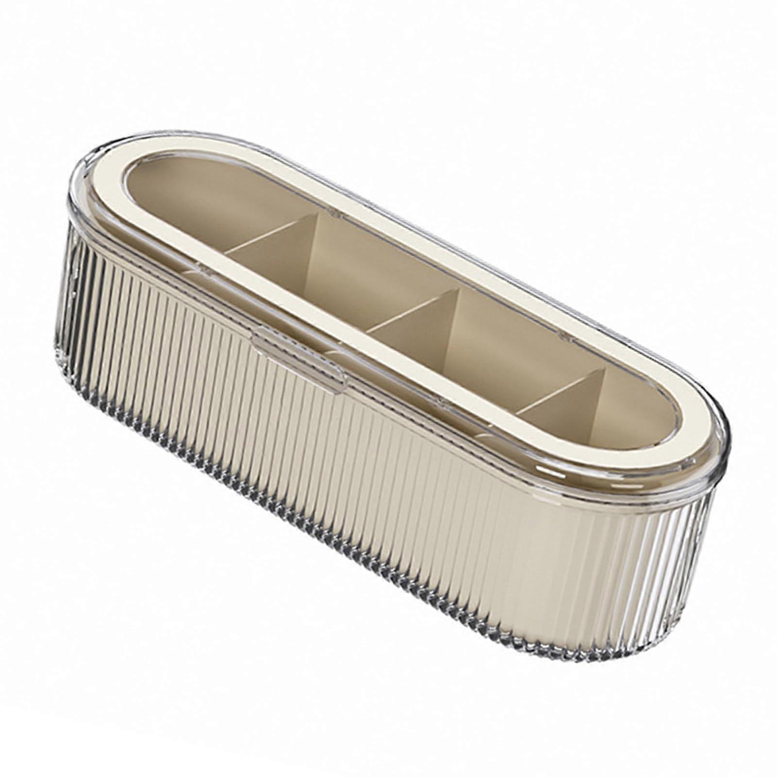 Seasoning Box With Lid, 4Grids Kitchen Spice Box, Sealed Sugar Salt Container With Spoon