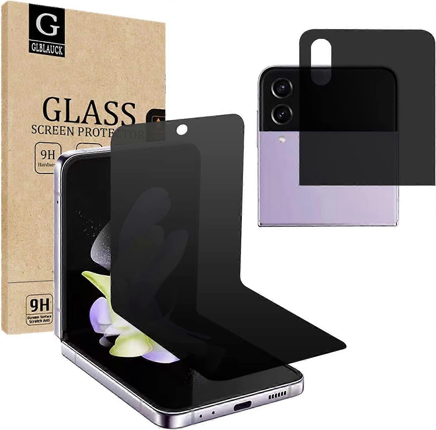 [2 Pack] Privacy Screen Protector for compatible with Samsung Galaxy Z Flip 4 5G, 1 PCS Outside + 1PCS Inner Screen Anti-Spy