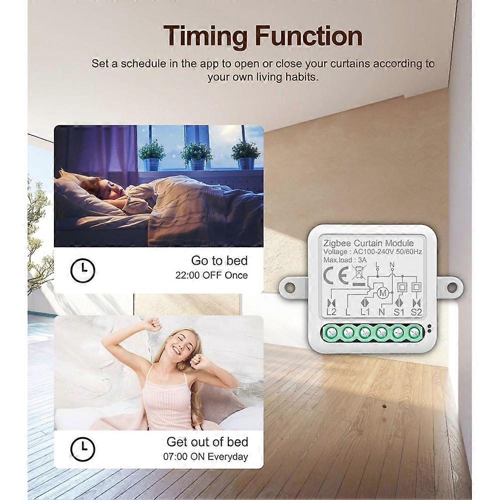 Tuya Zigbee Smart Curtain Switch Module Intelligent Circuit Breaker Support APP Remote Control for Curtain Switch