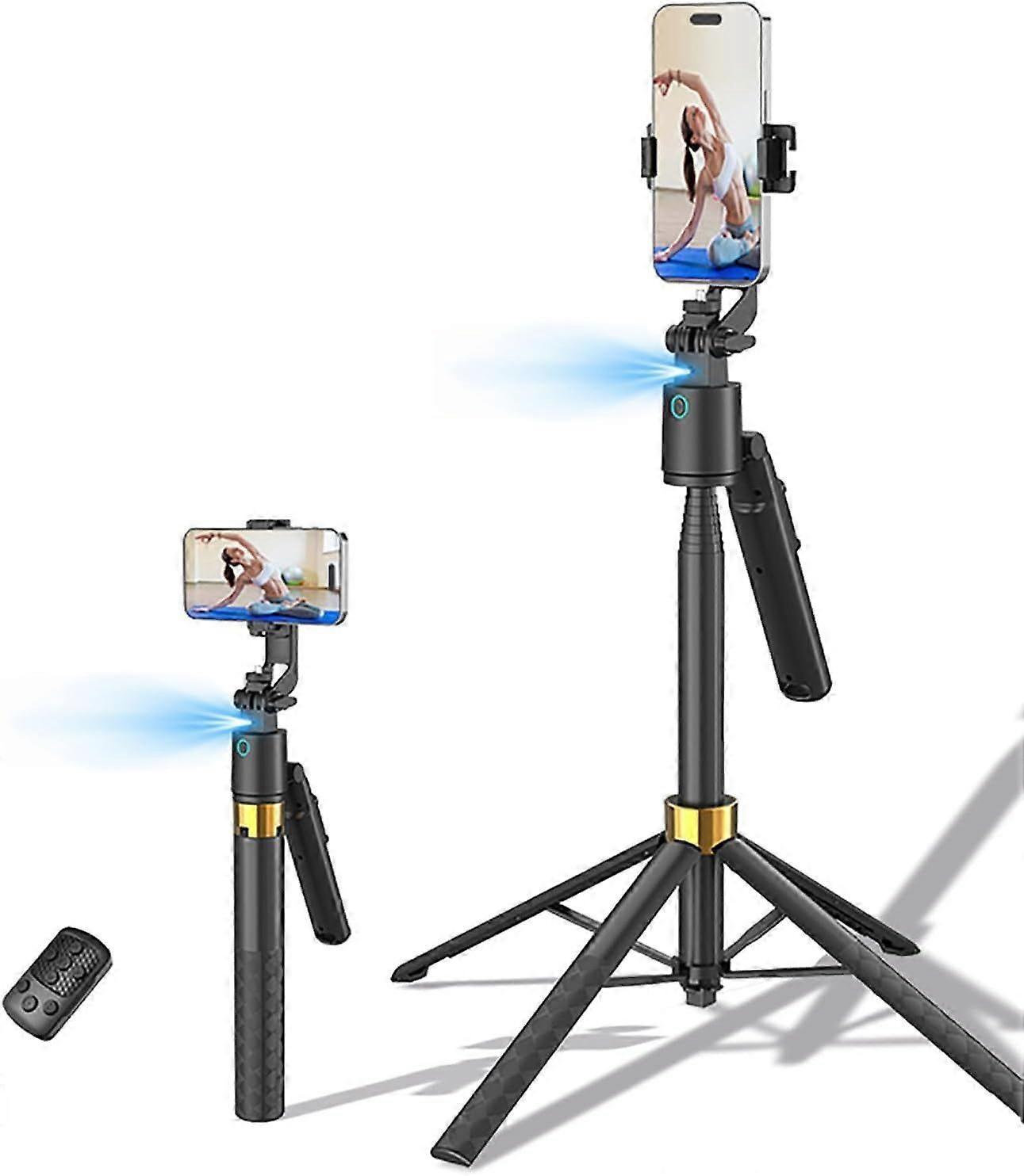 70" Auto Face Tracking Phone Tripod 360 Rotation,No App RequiredSelfie Stick for iPhone/Remote Control