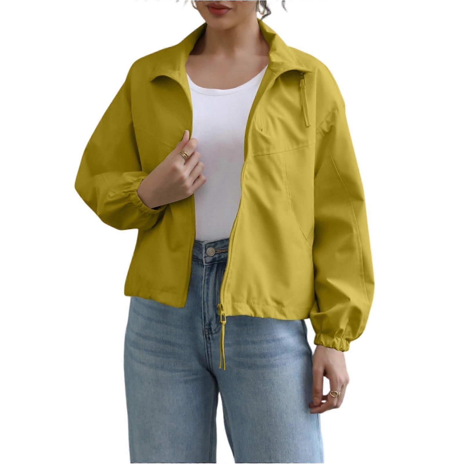 Women's Lightweight Waterproof Windproof Jacket  Earthy yellow M