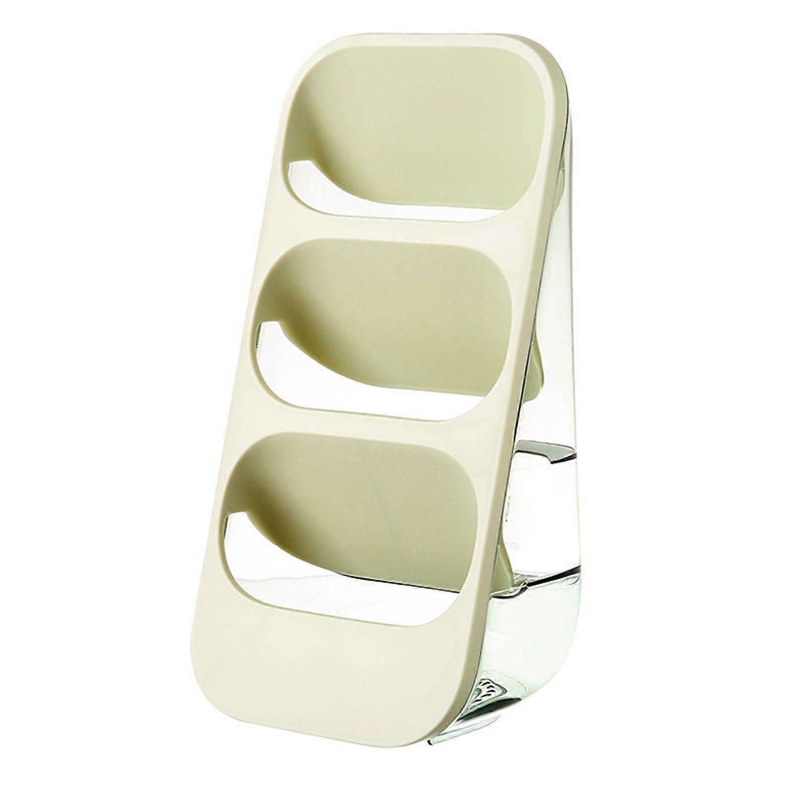 Multifunctional Kitchen Utensil Holder with Triple Compartments and Drainage, Tiered Countertop Organizer for Home