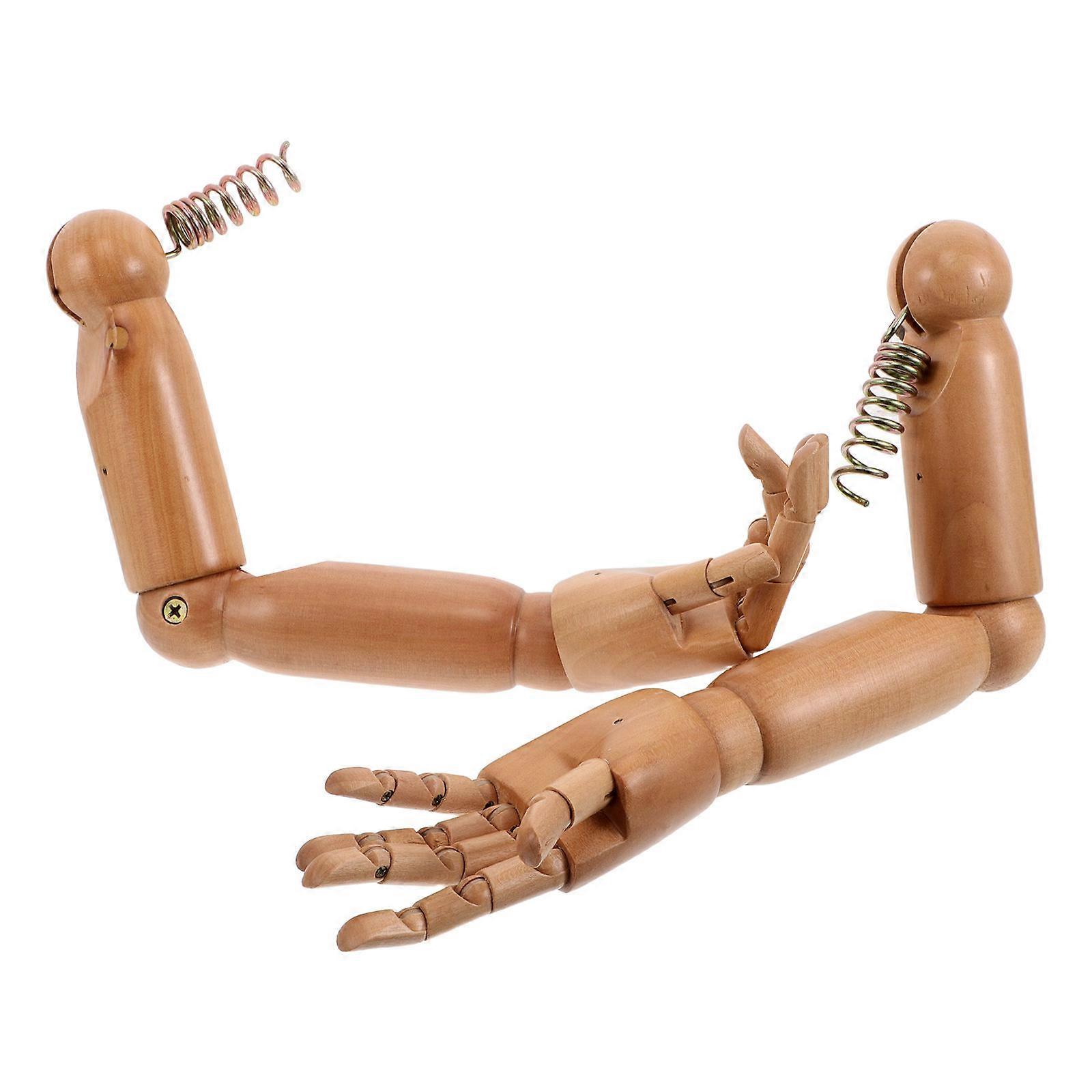 Realistic Wooden Mannequin Arm with Flexible Joints 1Pair for Clothing Display