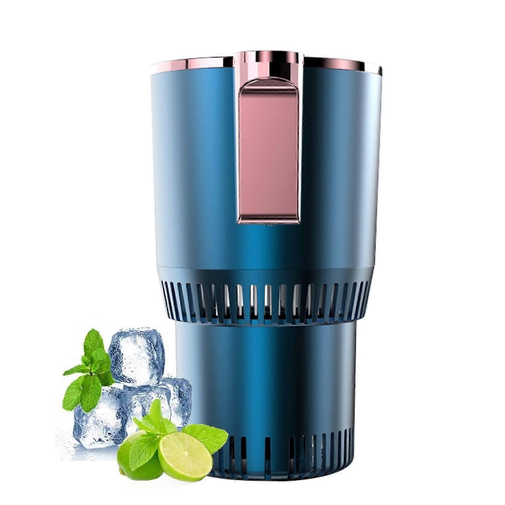 2 in 1 Car Cup Cooler and Warmer with Dual Heating Cooling for Coffee and Cans, Blue
