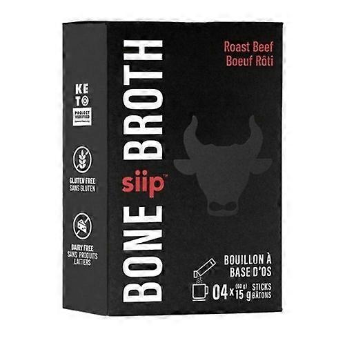 SIIP Bone Broth Dairy-Free Beef, 4 X 15 Grams (Case Of 12)