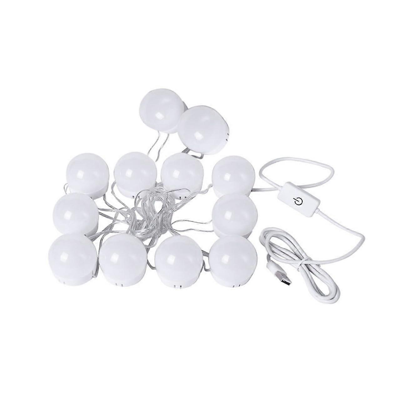 LED Vanity Mirror Lights USB Powered Adjustable Brightness Stick On for Makeup and Dressing Table