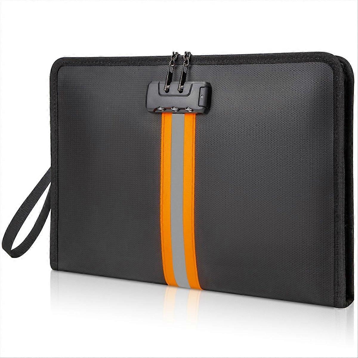 Fireproof Document Bag with Lock,13x9.2Inch Fireproof Money Bag,with Zipper and Lock,Suitable for Tablets, A4 Documents