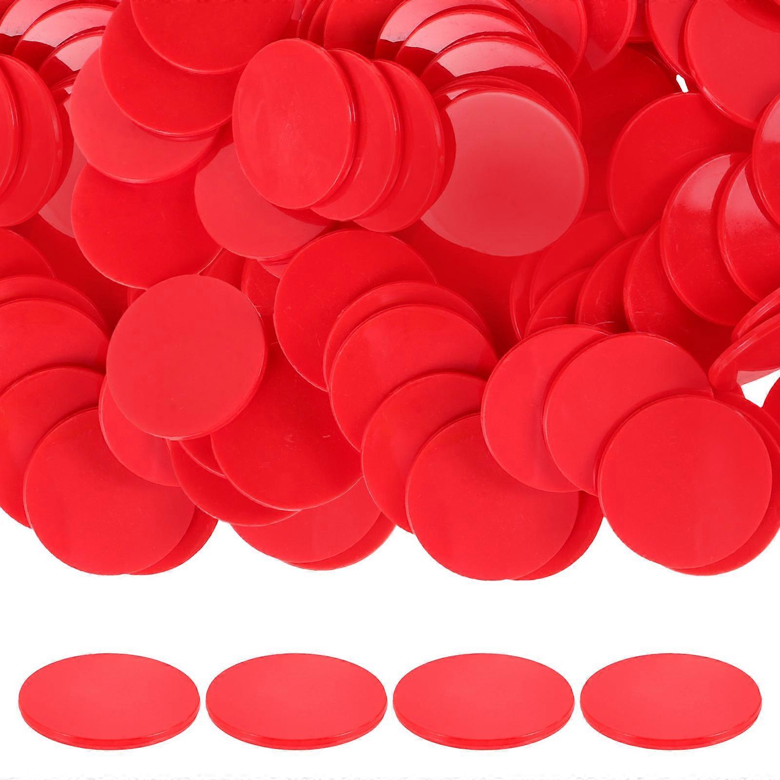 Plastic Red Counting Chips Colored Game Chips 100Pcs