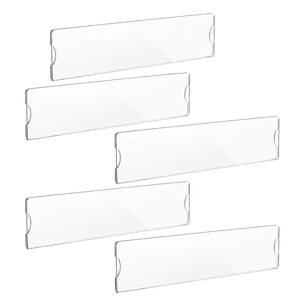 Sticky Transparent Acrylic Name Plate Bracket for Office 5Pcs