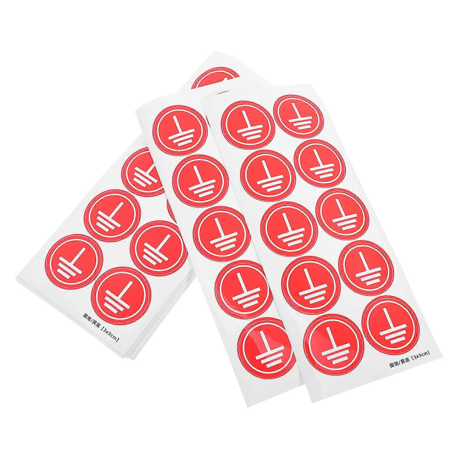 High Adhesion Grounding Safety Stickers for Electrical Equipment 10 Sheets
