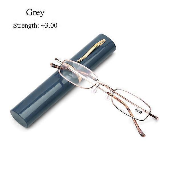 Reading glasses with pen case GRAY STRENGTH 3.00 gray Strength 3.00