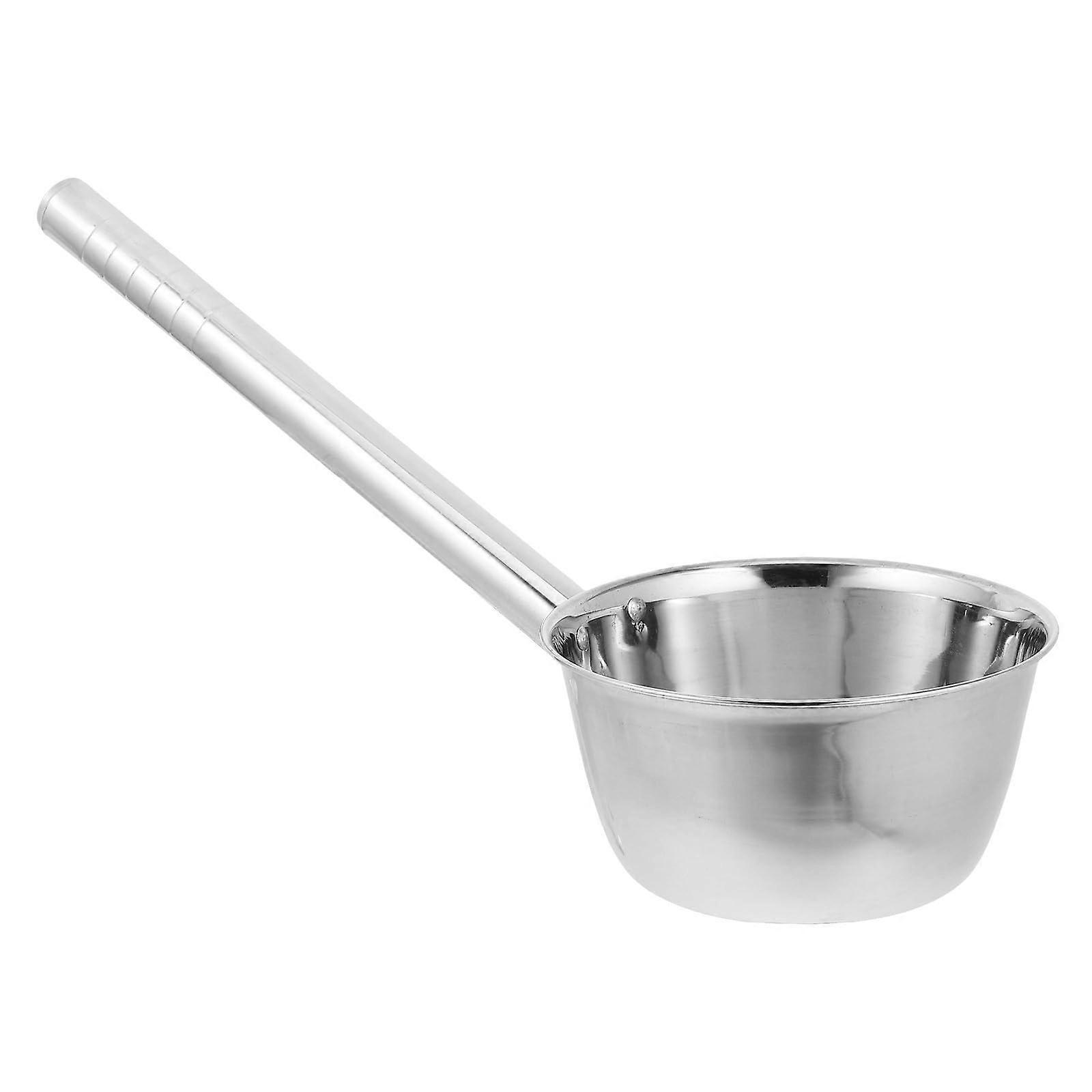Stainless Steel Ladle with Ergonomic Long Handle, RustResistant Scoop for Cooking and Washing Vegetables