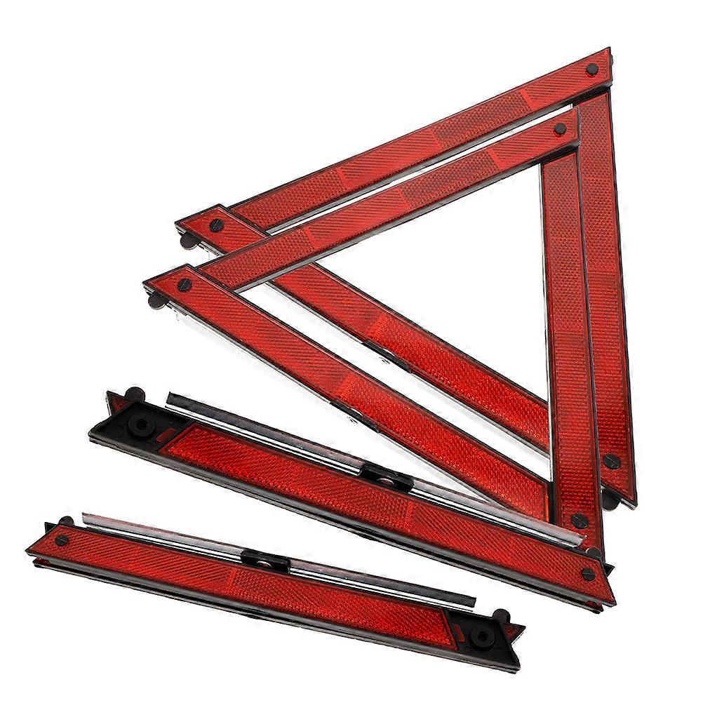 Portable Triangle Warning Sign with High Visibility for Cars ABS Material Red Pieces