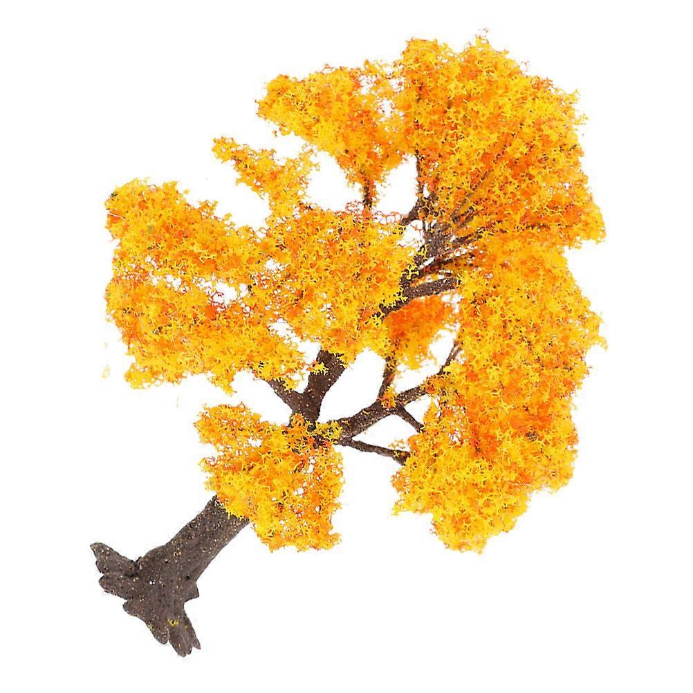 Miniature Landscape Artificial Tree Wire Tree for Decoration 1 Piece Yellow