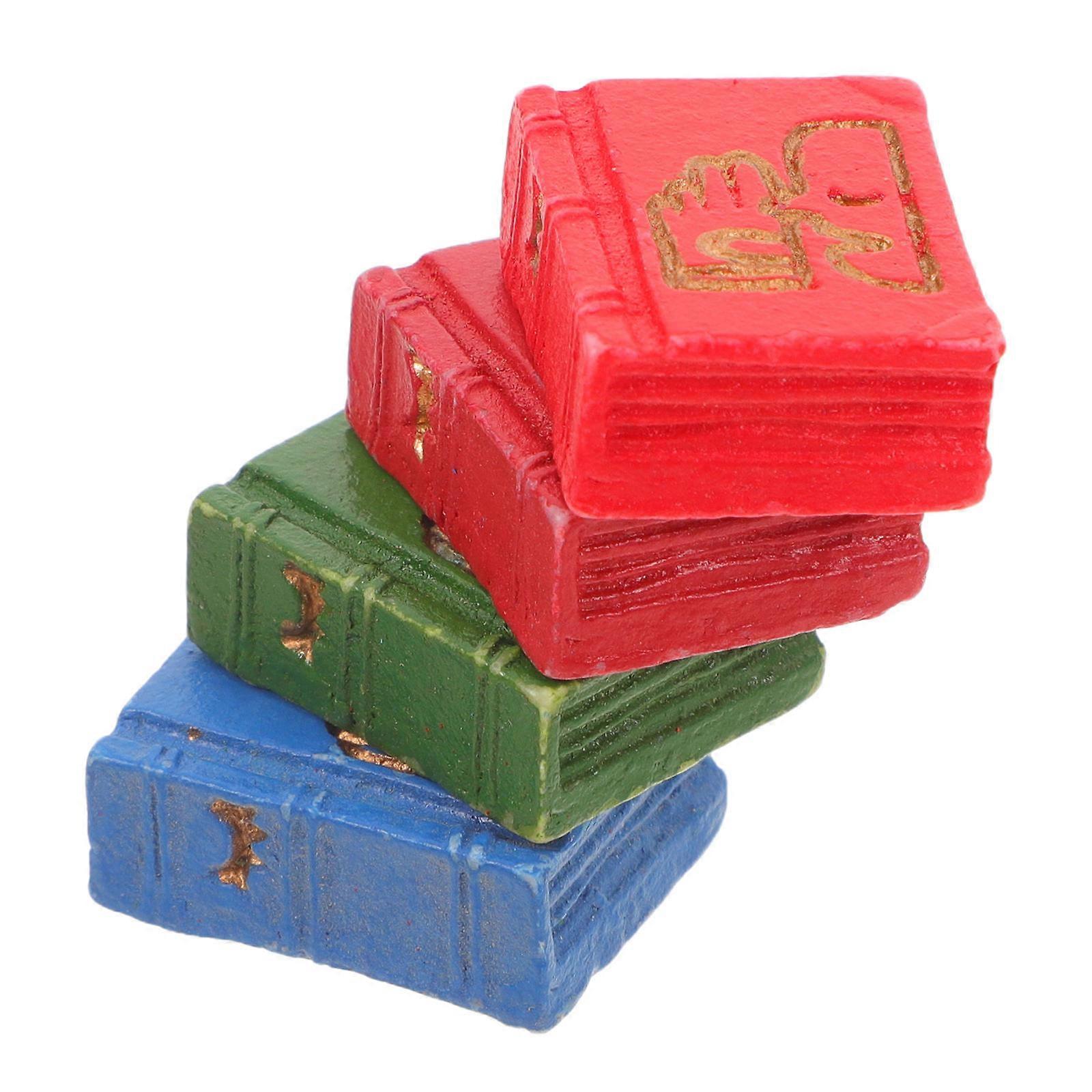 Miniature Books Decoration Scene Tiny Books Resin Compact Design For Indoor Display Study .00X1.50X1.00CM 4Pcs