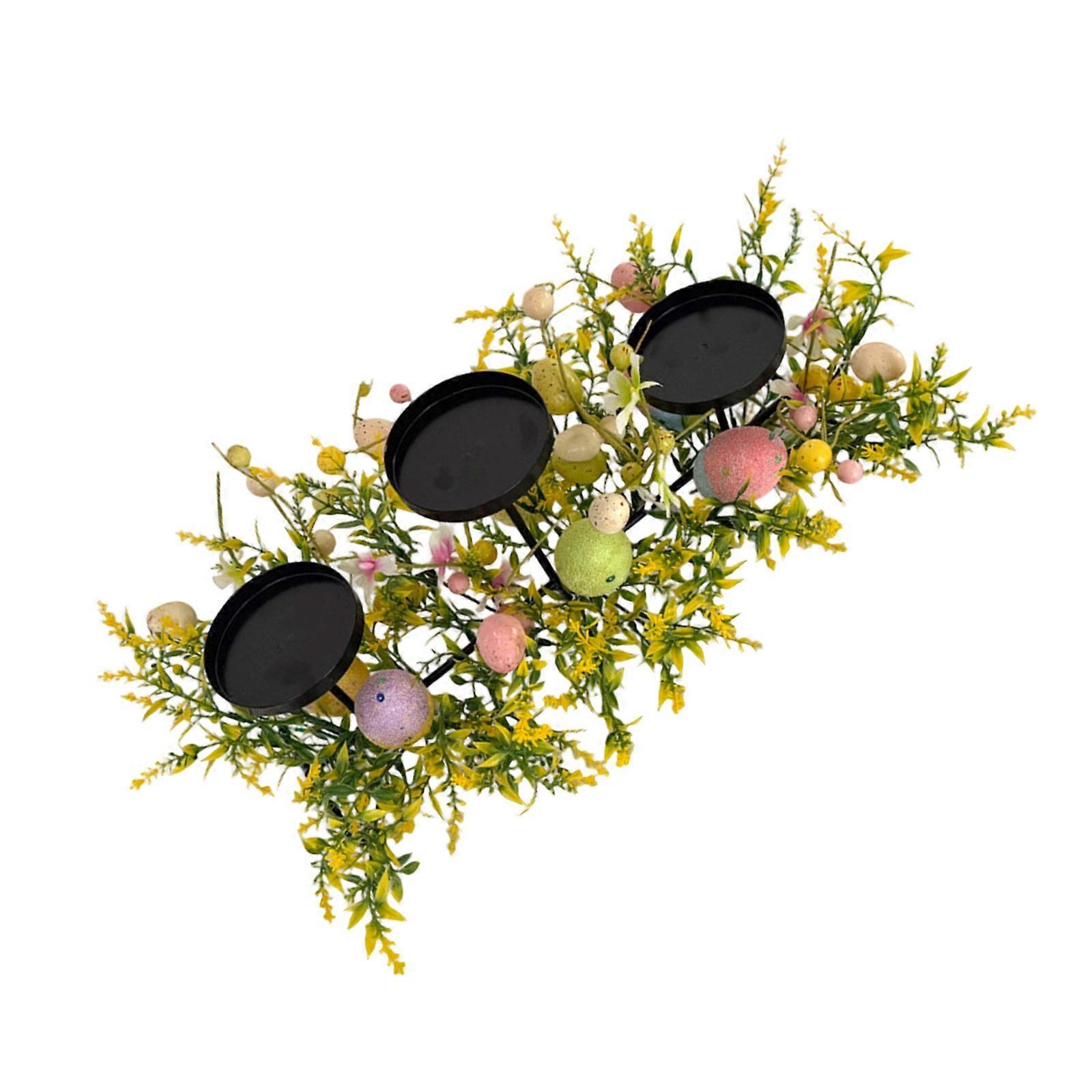 Decorsative Easter Eggs Candle Holders Iron with Practical Construction for Festival Home Decors Stable Base Design Multicolor
