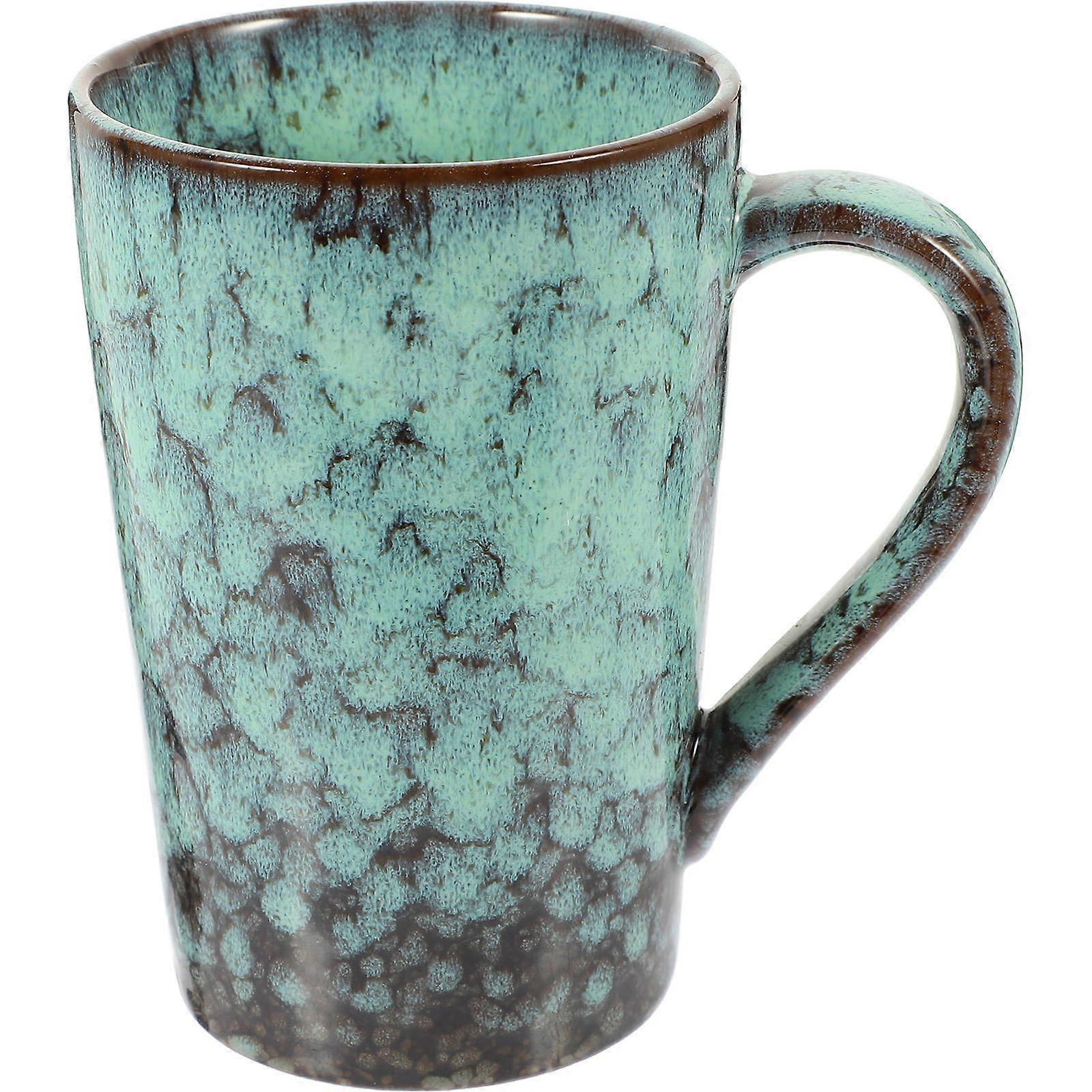 Milk Mug Ceramic Water Mug for Office Use 4Pcs Green