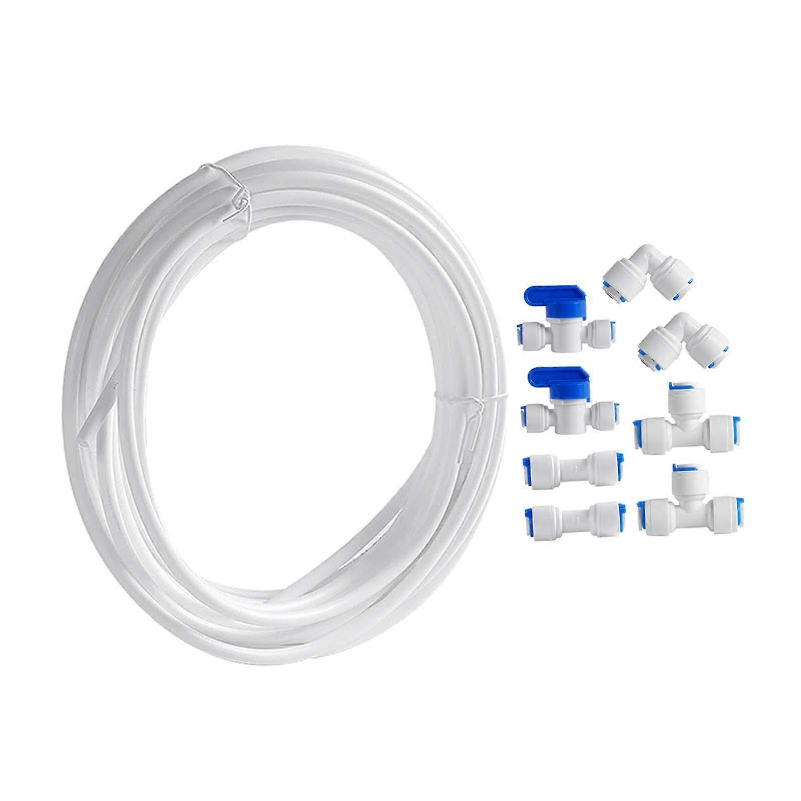 Universal Refrigerator Water Line Kit for Ice Maker and Water Dispenser, 10m PE Tube Connector