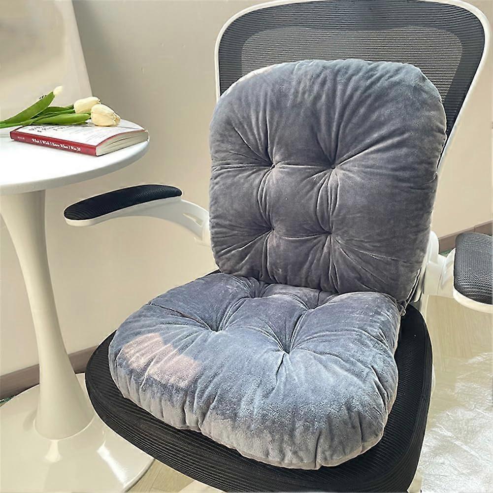 Office Chair Cushion with Ergonomic Backrest Support, Plush 17x17 Seat Pad for Home and Office Chairs, Gray