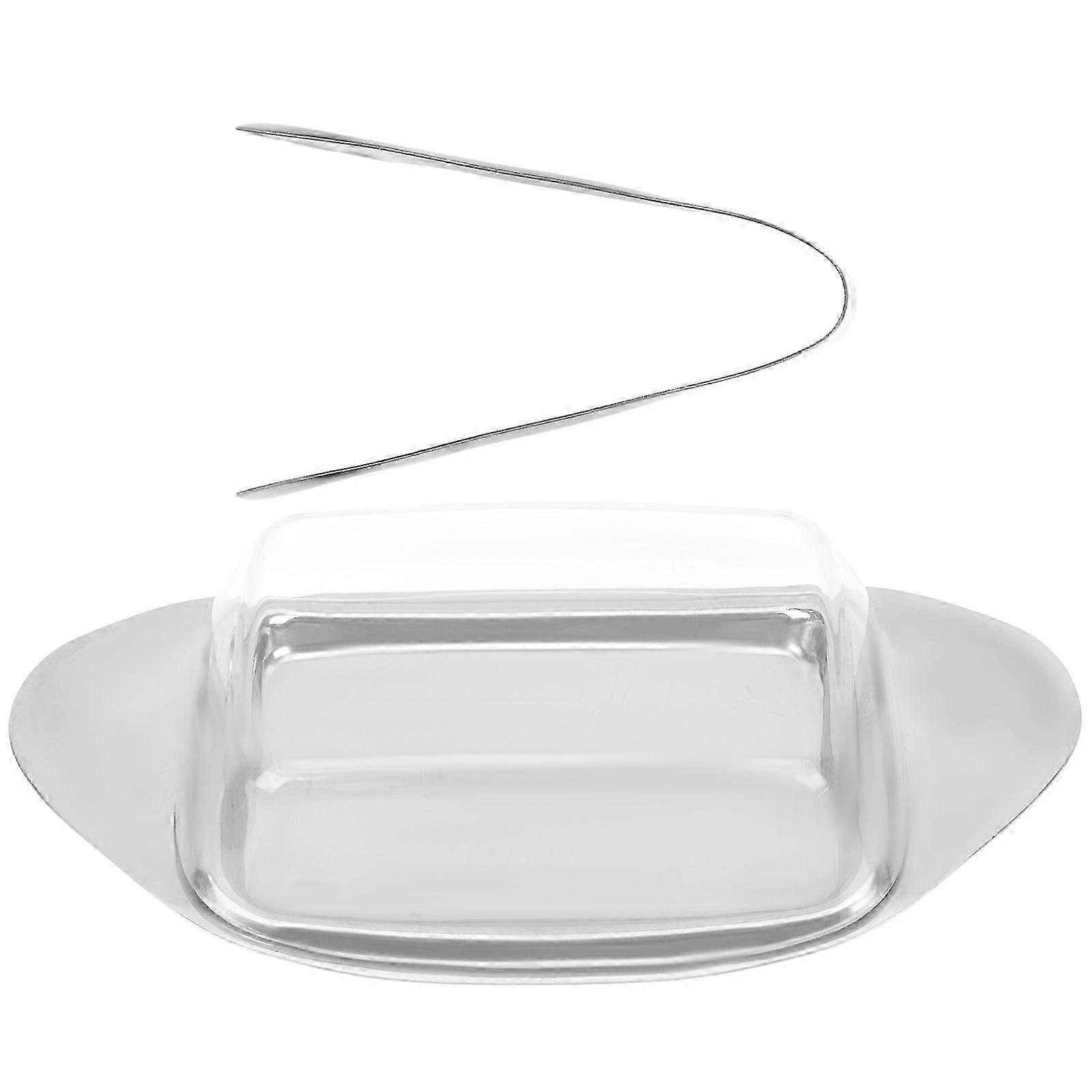 Stainless Steel Butter Plate Food Serving Kitchen Use 22.5x11.3cm Rectangular 1Set