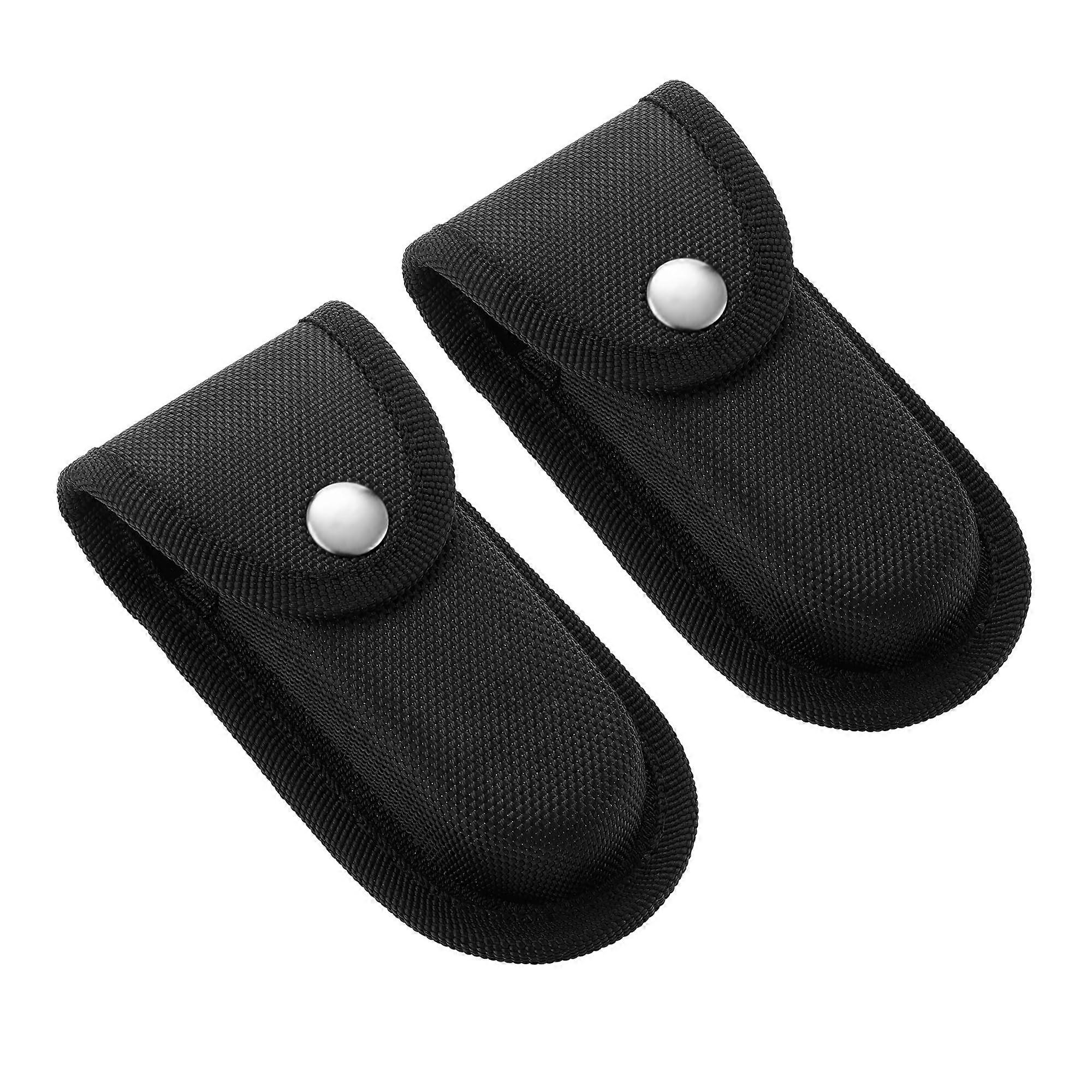 2 Pack Nylon Knife Sheath and Multitool Pouch with Snap Closure, Belt Loop, Vertical Horizontal Carry