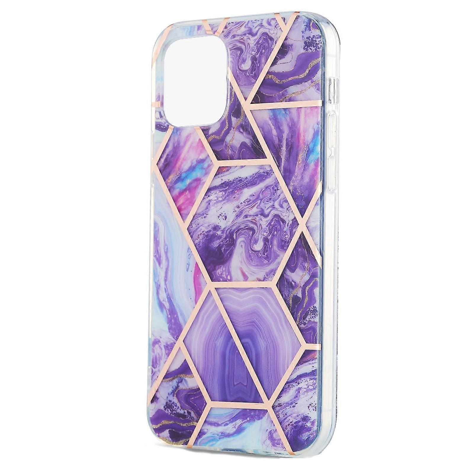 2.0mm IMD Workmanship Electroplating Marble Pattern Printing TPU Cell Phone Case Cover for iPhone 13