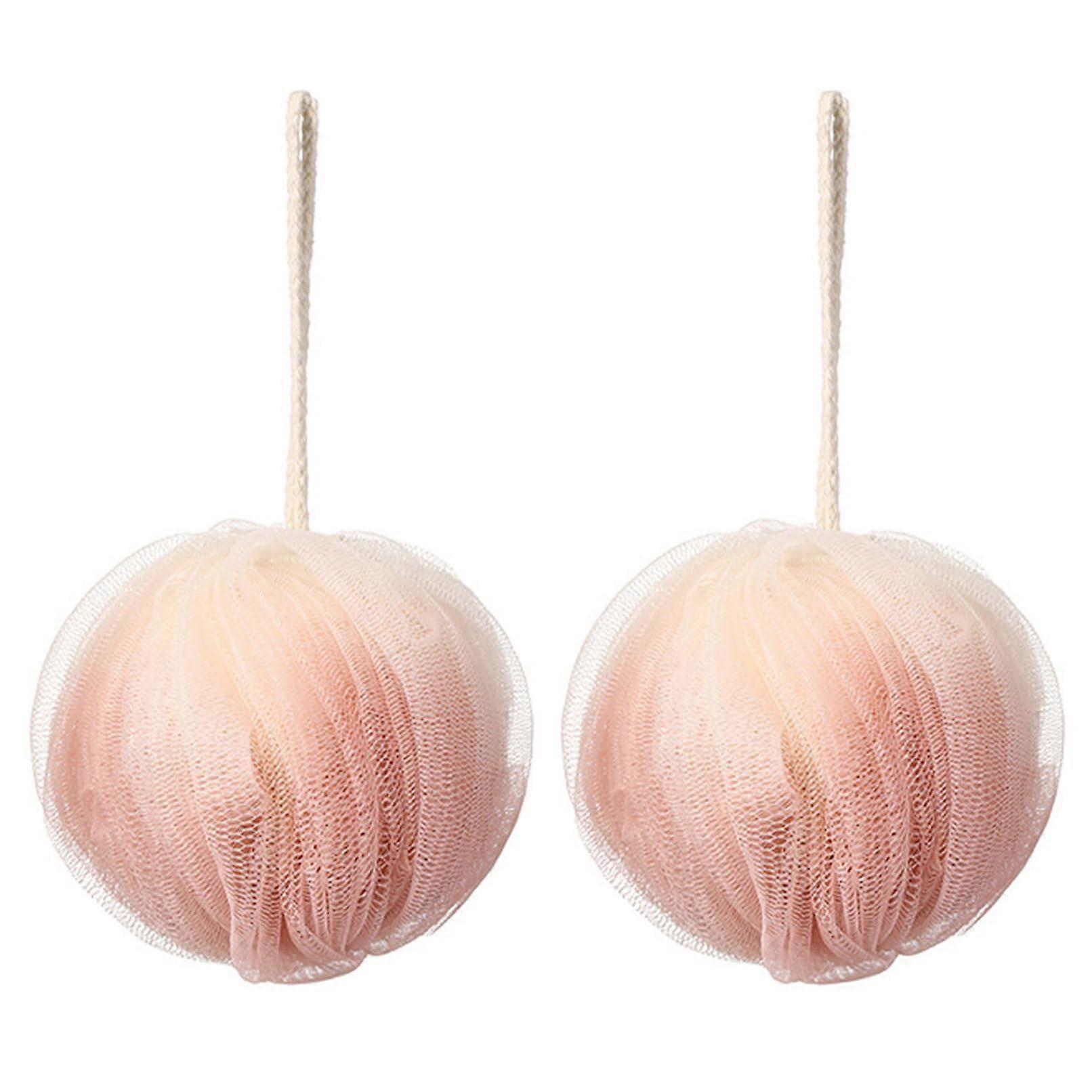 Extra Large Bath Sponge 2 Pack with Hook, Gradient Color Shower Loofah for Exfoliating Body