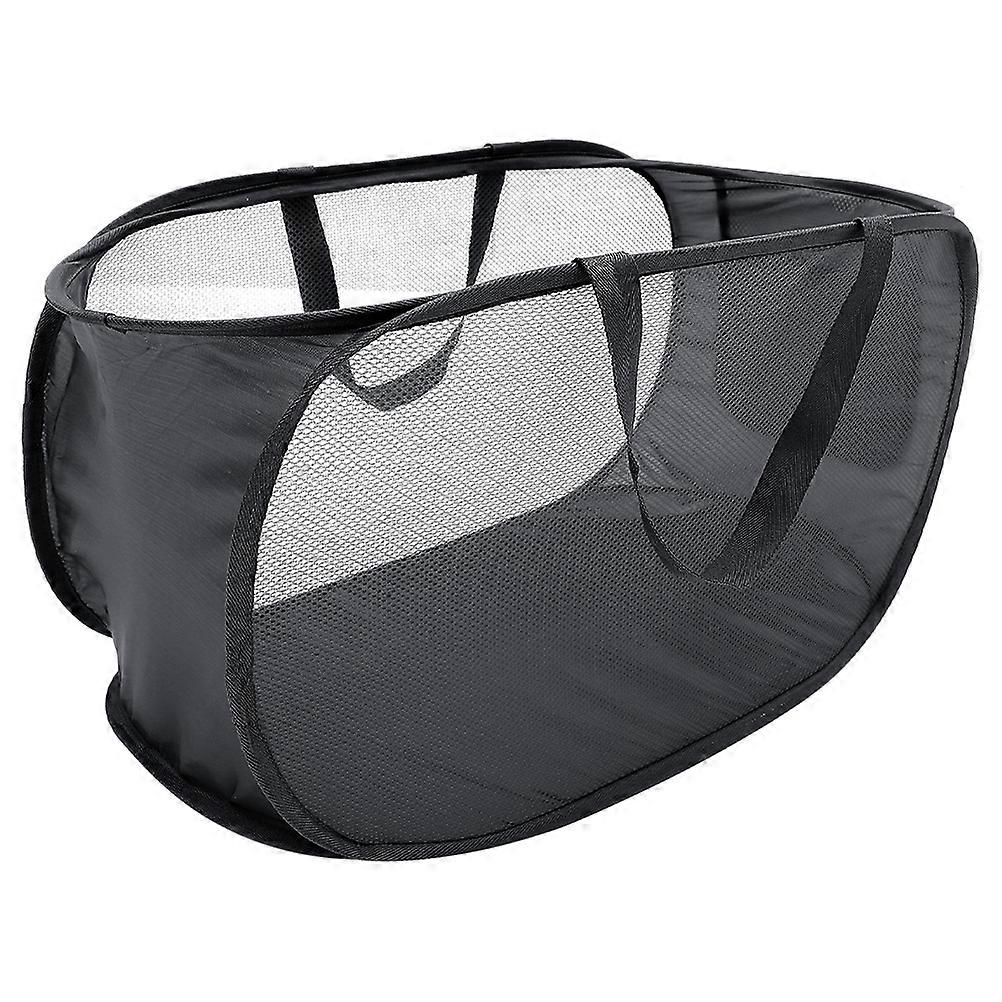 Foldable Laundry Basket Hamper for Storage 4Pcs Black Mesh Clothes Organizer