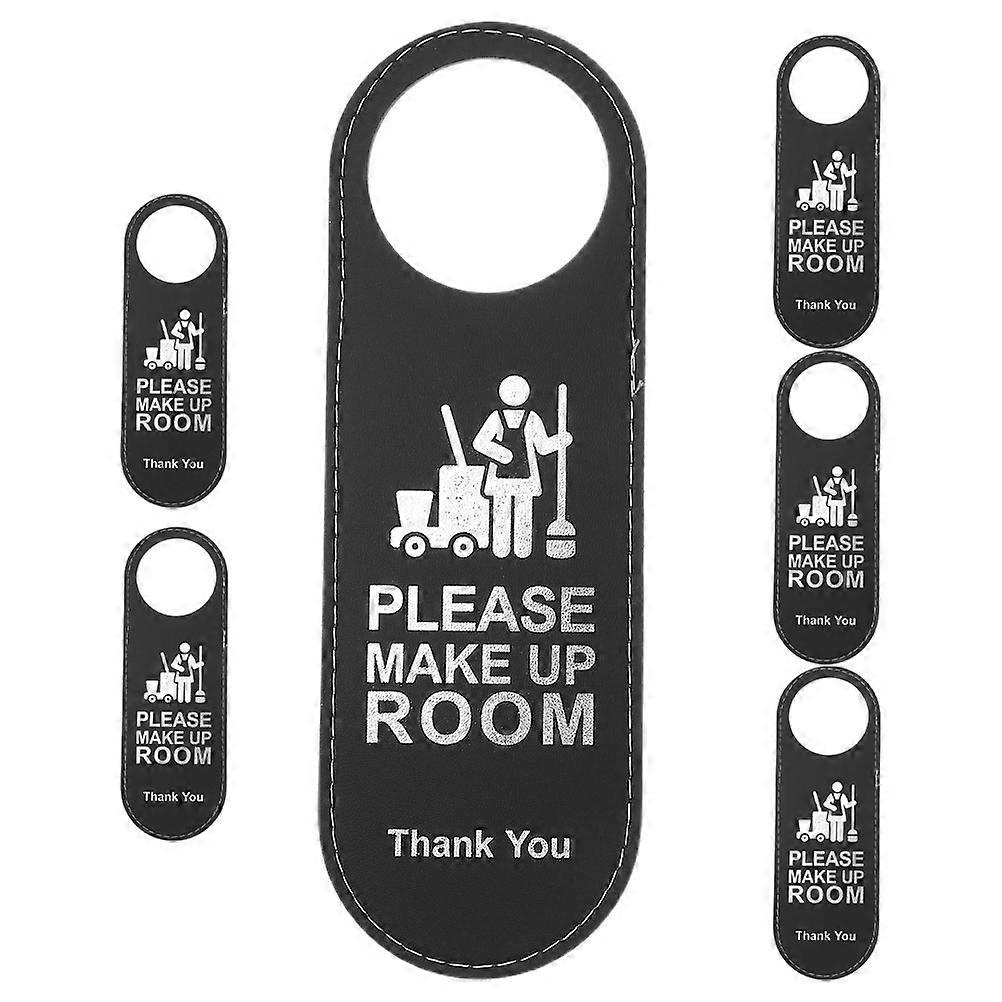 Black Door Sign for Please Make Up Room 6Pcs