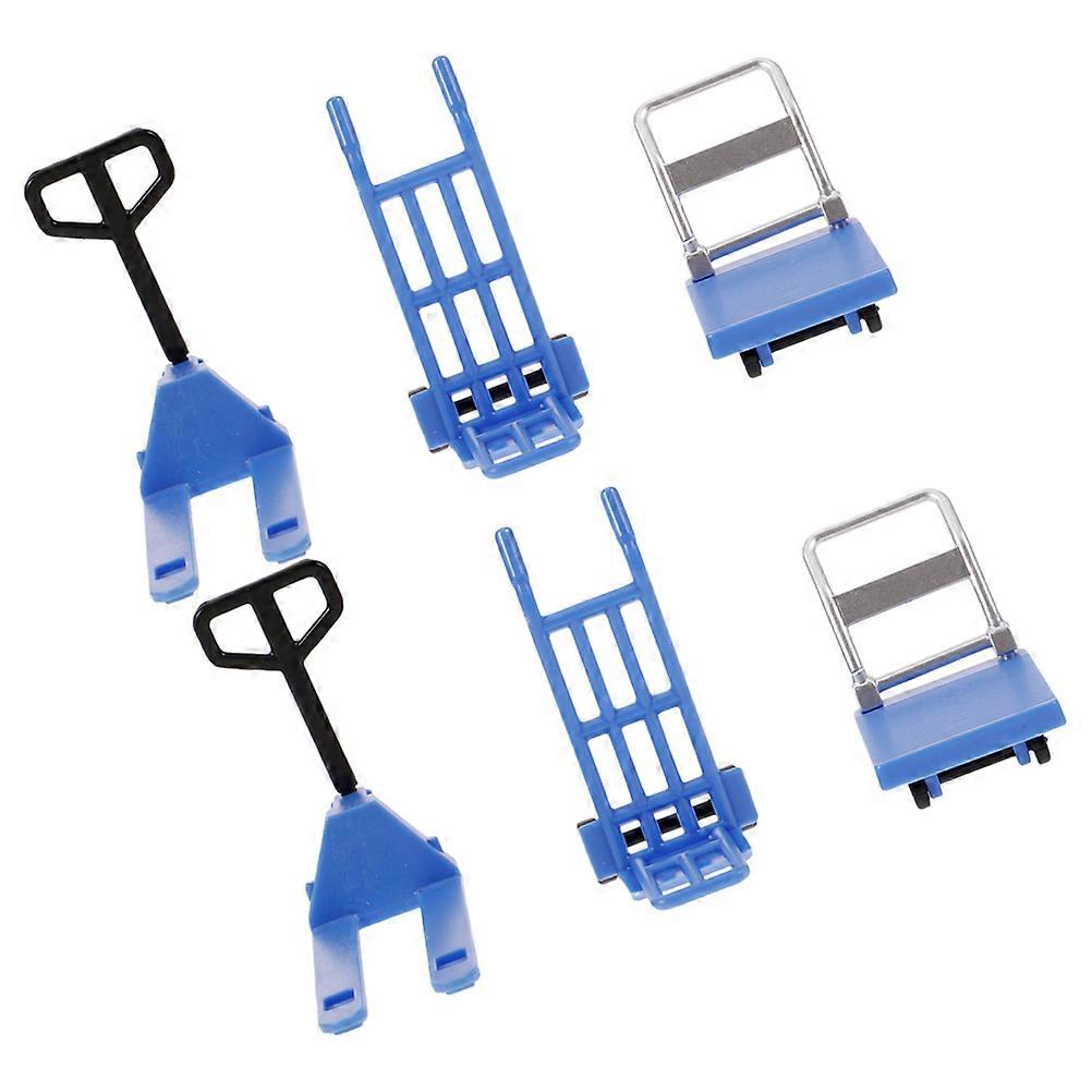 Miniature Forklift Mini Platform Cart Toys for Decoration 2Sets Plastic