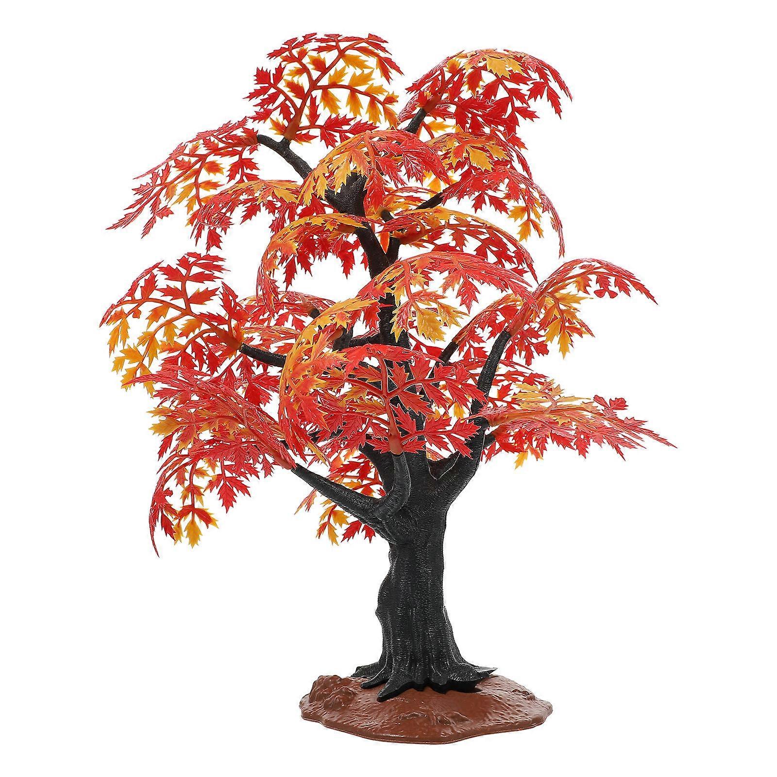 Fall Tree Figurine Maple Tree Modeling Decor Sand Table Diorama Materials Red 31X31X26CM 1Pack