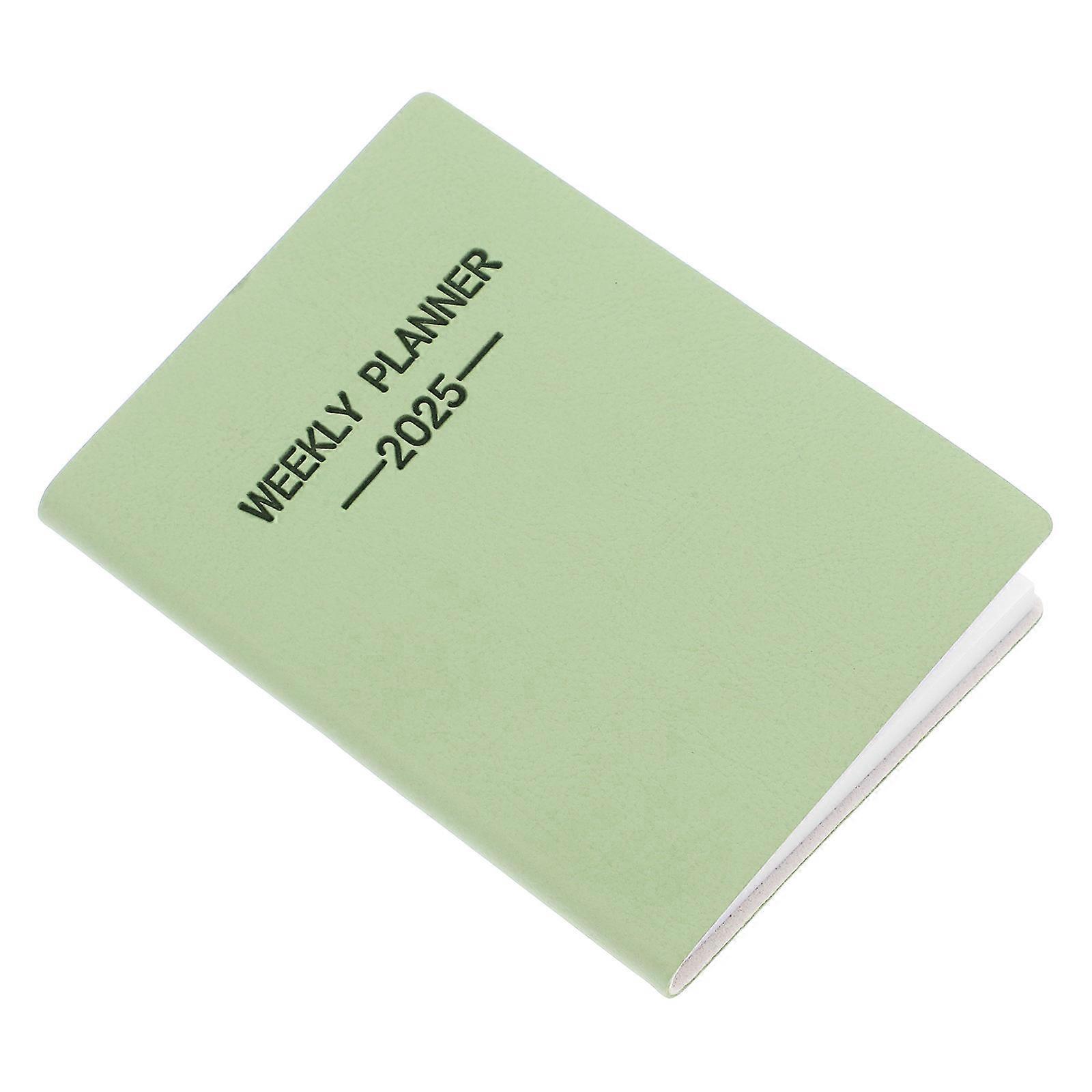 2025 Mini Pocket Weekly Planner with PU Cover for Writing Use