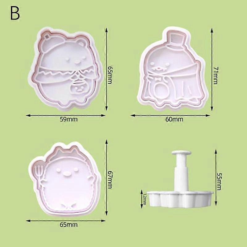 3Pcs/Set Cookie Baking Mold Halloween Spring Plastic Biscuit Cutting Tool