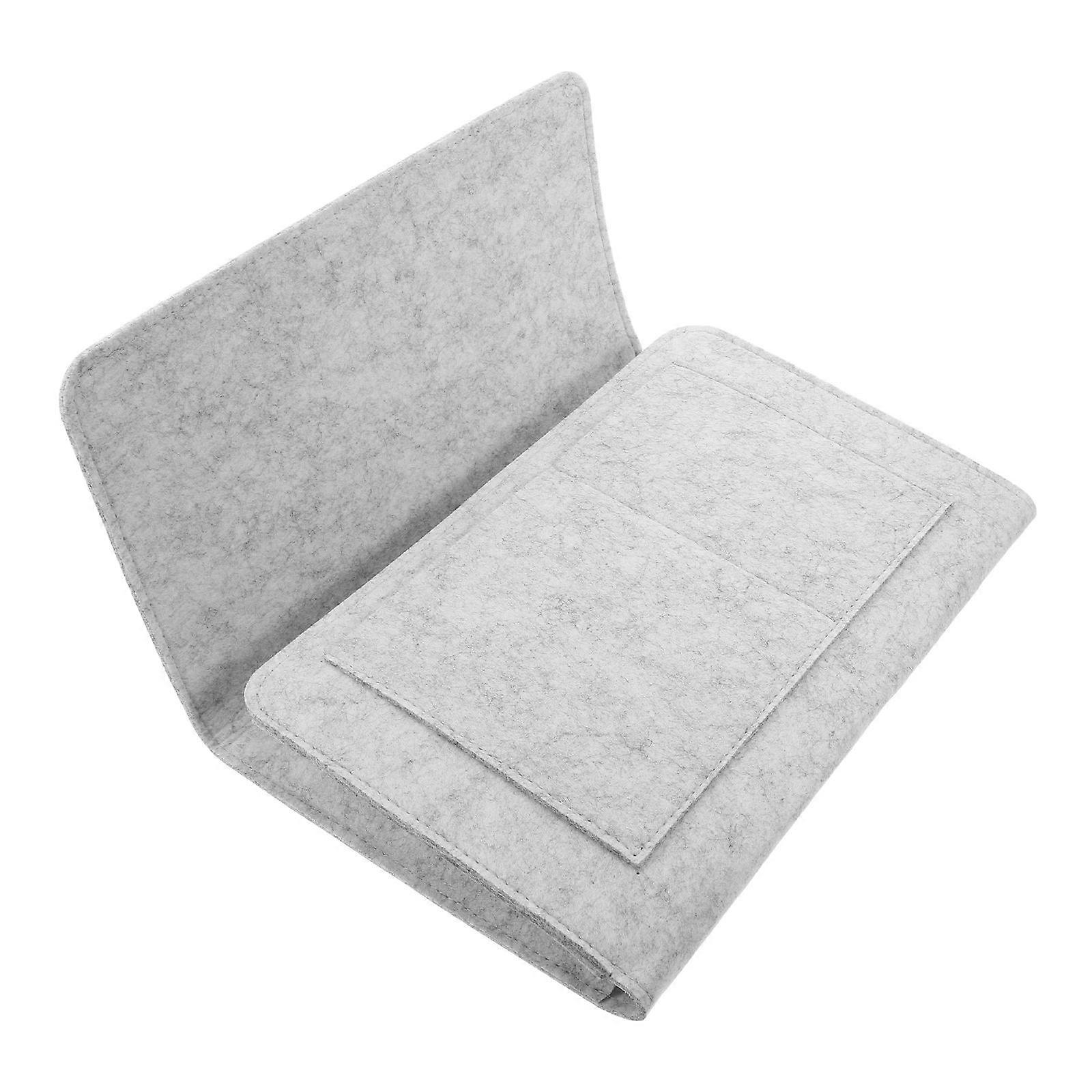 Felt Pouch Bedside Bag for Storage Organizer Electronics 2Pcs Gray