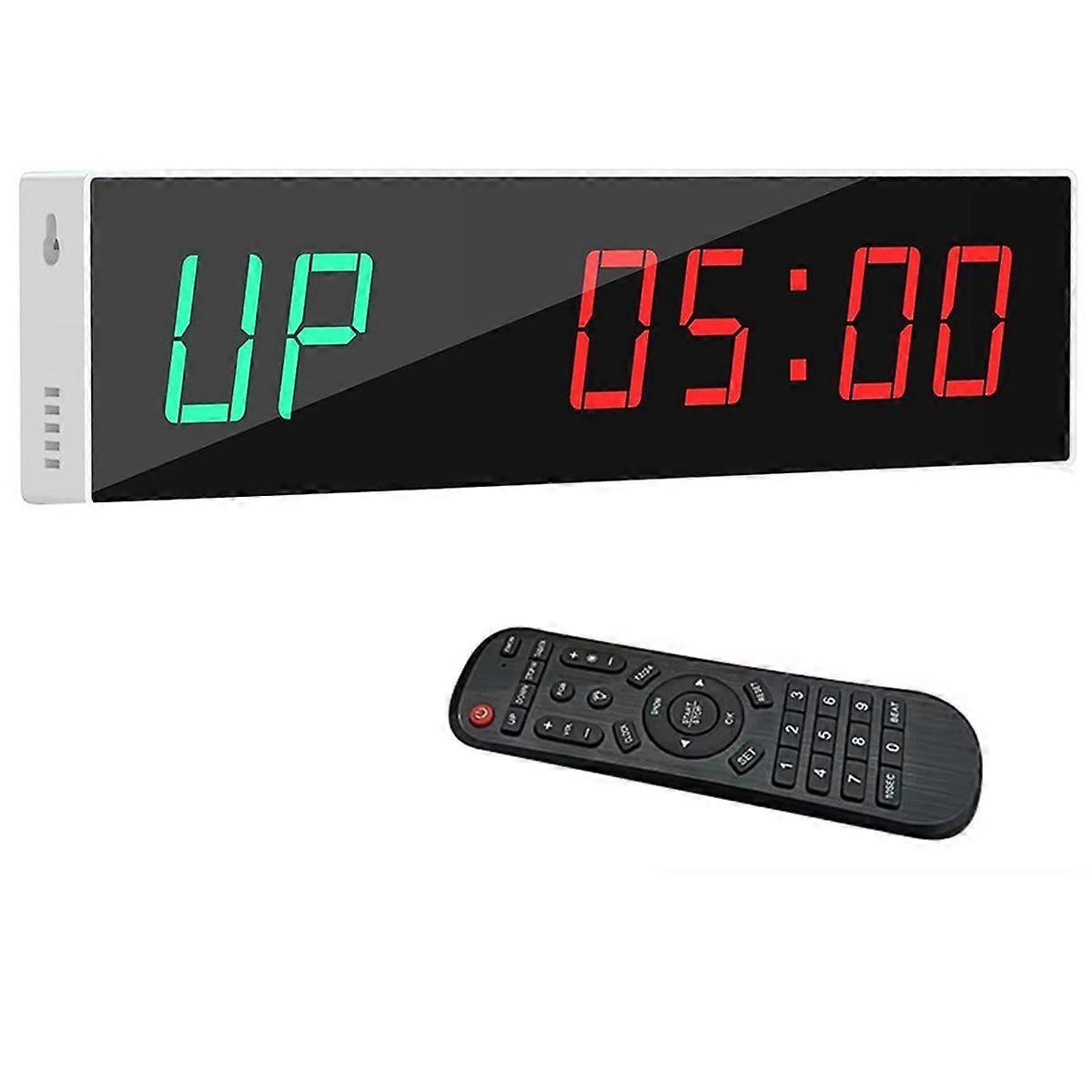 Large Digital Gym Timer,Remote Control Gym Clock Wall with Interval Timer, 9 Custom Modes Countdown